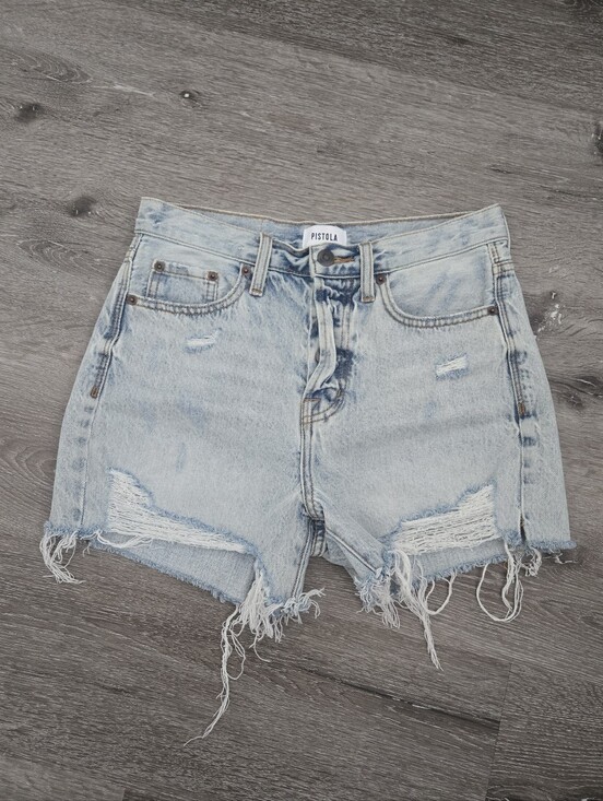 pistola Pants - Pistola Distressed Light Wash Denim Shorts Size 25